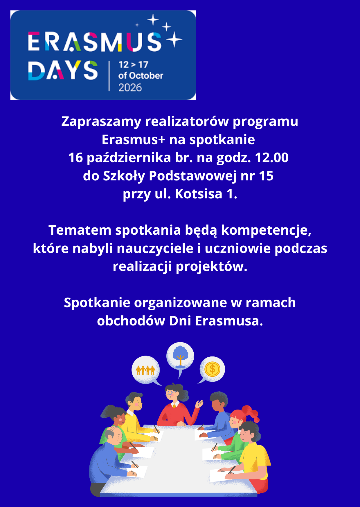 Zaproszenie na ErasmusDays - spotkanie dla realizatorów projektów